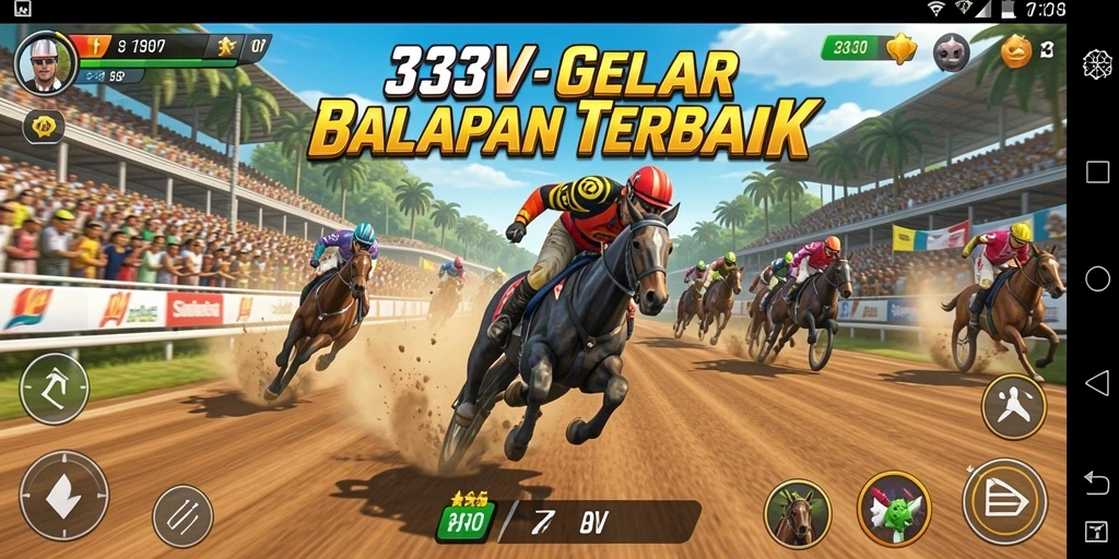 Tampilan utama gameplay balapan di 333V.