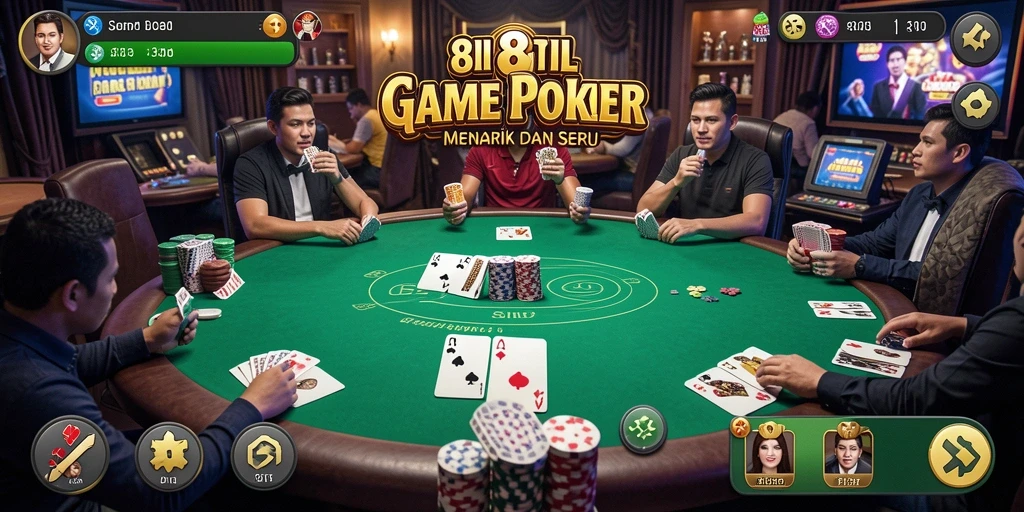 Tangkapan layar menampilkan gameplay seru di 8II Poker.