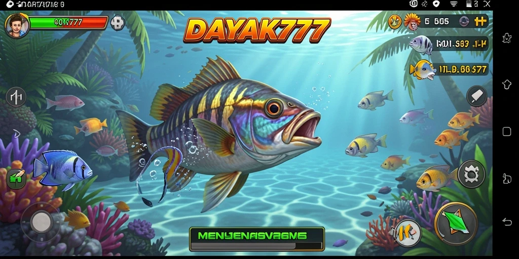 Tampilan gameplay Tembak Ikan yang menarik dan penuh warna.