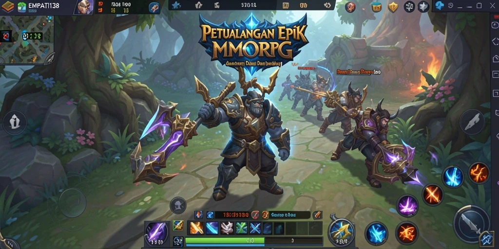 Screenshot EMPATI138 menampilkan petualangan seru dalam dunia MMORPG yang luas.