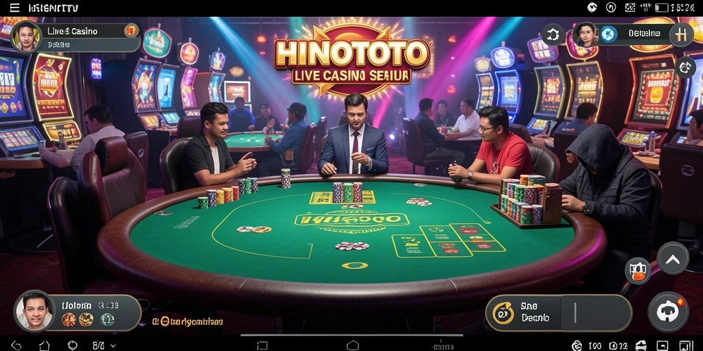 Tampilan gameplay Live Casino yang seru di HINOTOTO.