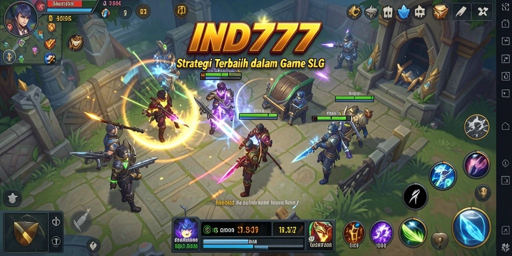 Tampilan utama gameplay <strong>IND777</strong> menunjukkan strategi dan pertarungan dinamis.
