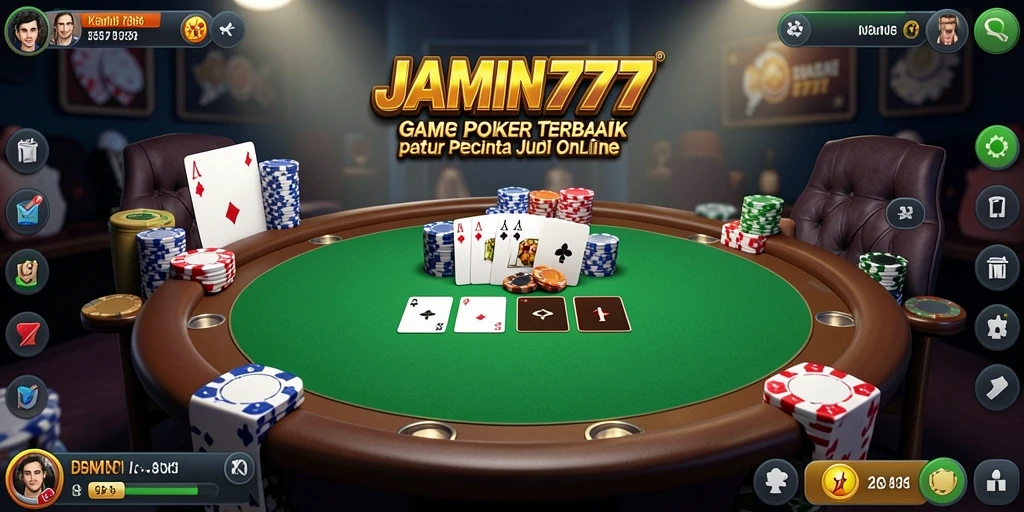 Tampilan gameplay Poker yang mendebarkan di JAMIN777.