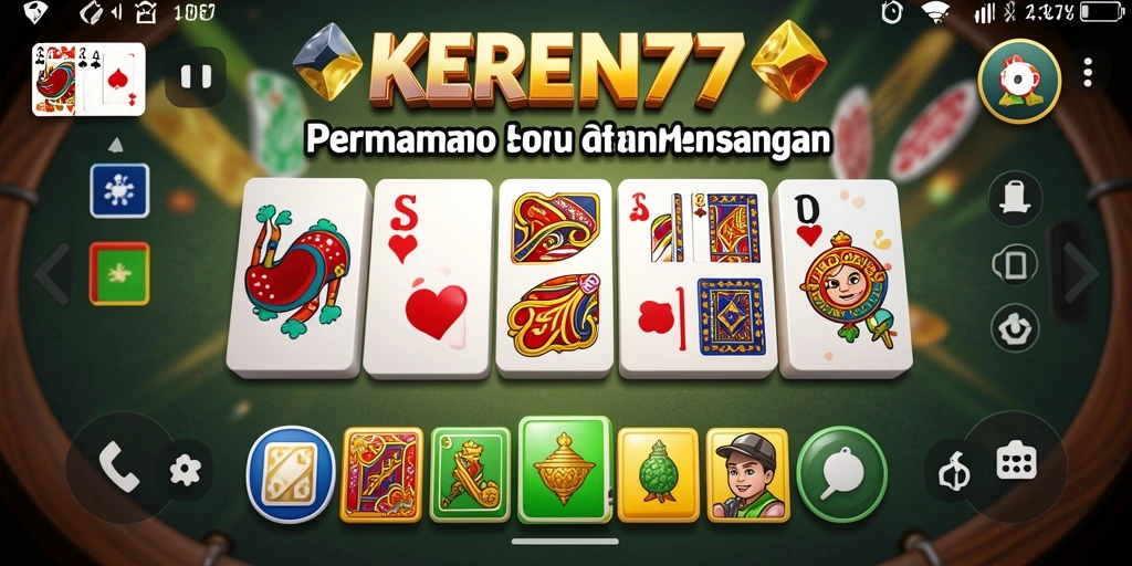 Tampilan menarik dari gameplay Domino di KEREN77.