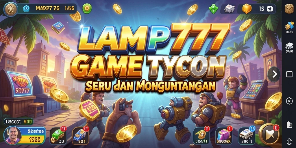 Tampilan gameplay seru dalam LAMPU777 yang menantang pemain membangun bisnis.