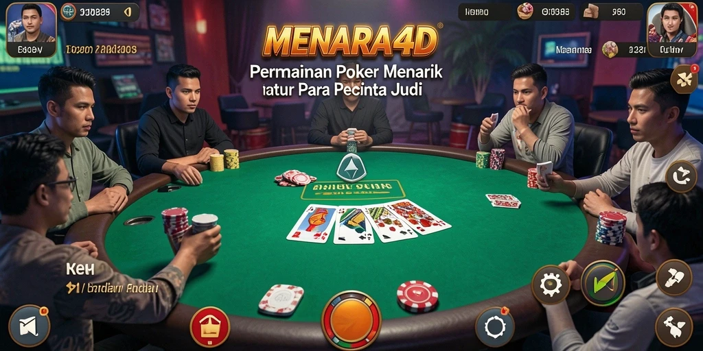 Tangkapan layar gameplay poker MENARA4D yang menarik.