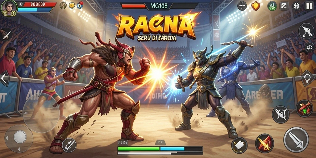 Tampilan seru dari pertarungan karakter dalam MG108.