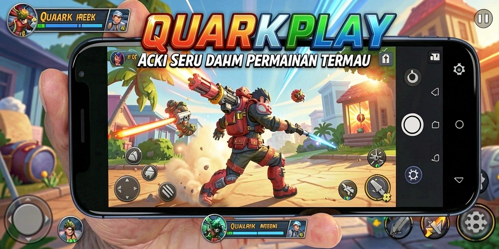 Tampilan dinamis dari gameplay <strong>QUARKPLAY</strong> dalam aksi mendebarkan.