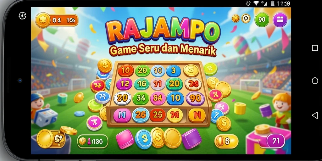 Tampilan gameplay seru dalam RAJAMPO dengan interaksi Bingo.