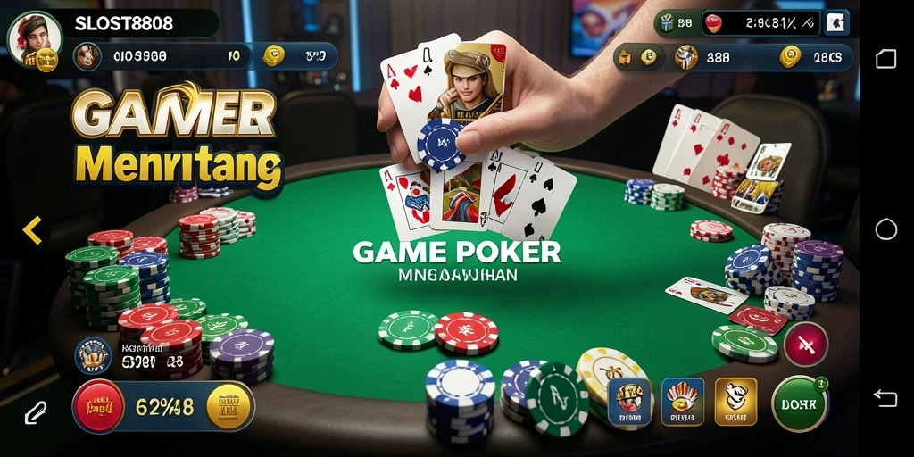 Tangkapan layar gameplay SLOST8808 yang menampilkan aksi poker seru.
