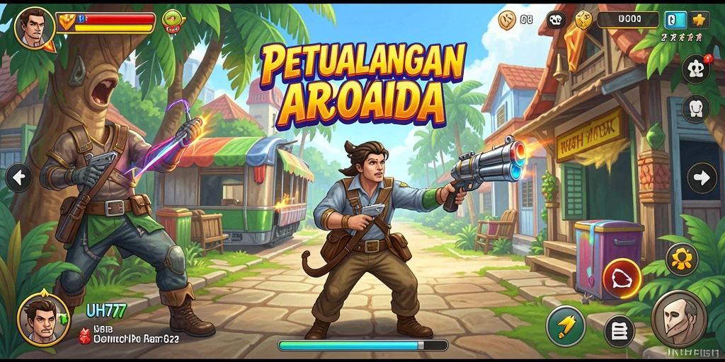 Screenshot utama UH77 menampilkan aksi gameplay yang mendebarkan.